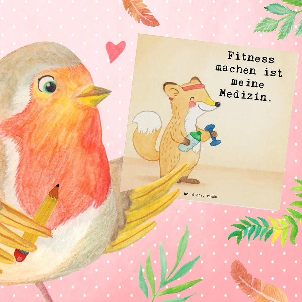 Deluxe Karte Fuchs Fitness Design Klappkarte, Hochwertige Klappkarte, Grußkarte, Karte, Hochwertige Grußkarte, Glückwunschkarte, Einladungskarte, Geburtstagskarte, Hochzeitskarte, Geschenk, Sport, Sportart, Hobby, Schenken, Danke, Dankeschön, Auszeichnung, Gewinn, Sportler, Fitness, Sport treiben, Sportclub, Kraftsport, Fitnessstudio