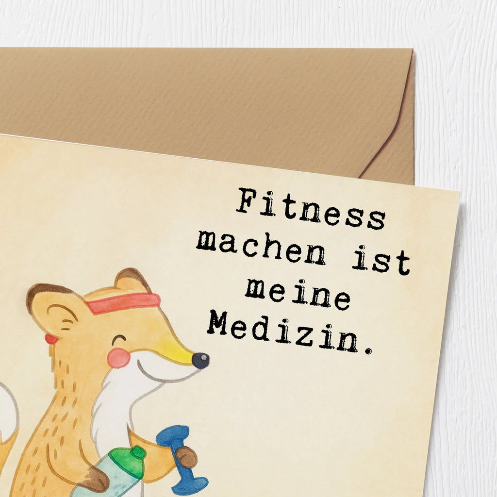 Deluxe Karte Fuchs Fitness Design Klappkarte, Hochwertige Klappkarte, Grußkarte, Karte, Hochwertige Grußkarte, Glückwunschkarte, Einladungskarte, Geburtstagskarte, Hochzeitskarte, Geschenk, Sport, Sportart, Hobby, Schenken, Danke, Dankeschön, Auszeichnung, Gewinn, Sportler, Fitness, Sport treiben, Sportclub, Kraftsport, Fitnessstudio