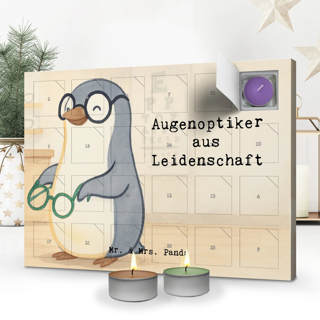 Duftkerzen Adventskalender Augenoptiker Leidenschaft Design, Spruch