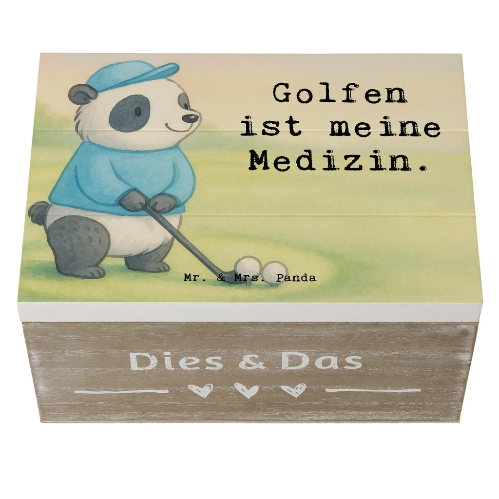 Holzkiste Panda Golfen Design Geschenkbox, Erinnerungskiste, XXL, Geschenkdose, Dekokiste, Kiste, Truhe, Aufbewahrungsbox, Schatulle, Schatzkiste, Erinnerungsbox, Holzkiste, Geschenk, Sport, Sportart, Hobby, Schenken, Danke, Dankeschön, Auszeichnung, Gewinn, Sportler, Golf spielen, Golfturnier, Golf Verein, Golfplatz, Golfen