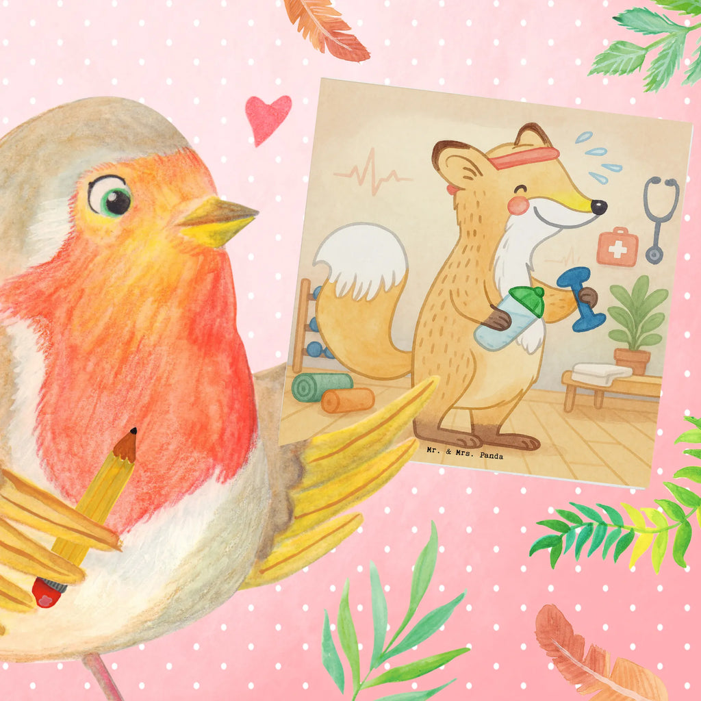 Deluxe Karte Fuchs Fitness Design Klappkarte, Hochwertige Klappkarte, Grußkarte, Karte, Hochwertige Grußkarte, Glückwunschkarte, Einladungskarte, Geburtstagskarte, Hochzeitskarte, Geschenk, Sport, Sportart, Hobby, Schenken, Danke, Dankeschön, Auszeichnung, Gewinn, Sportler, Fitness, Sport treiben, Sportclub, Kraftsport, Fitnessstudio