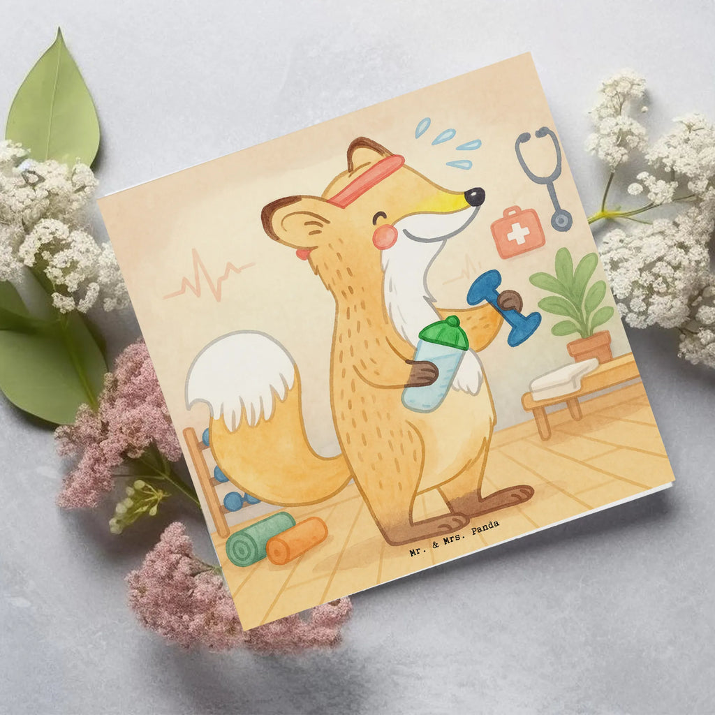 Deluxe Karte Fuchs Fitness Design Klappkarte, Hochwertige Klappkarte, Grußkarte, Karte, Hochwertige Grußkarte, Glückwunschkarte, Einladungskarte, Geburtstagskarte, Hochzeitskarte, Geschenk, Sport, Sportart, Hobby, Schenken, Danke, Dankeschön, Auszeichnung, Gewinn, Sportler, Fitness, Sport treiben, Sportclub, Kraftsport, Fitnessstudio