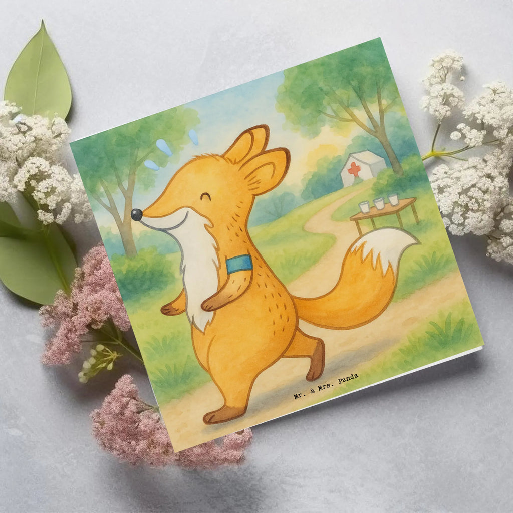 Deluxe Karte Fuchs Joggen Design Grußkarte, Hochzeitskarte, Hochwertige Klappkarte, Karte, Geburtstagskarte, Einladungskarte, Klappkarte, Glückwunschkarte, Hochwertige Grußkarte, Geschenk, Sport, Sportart, Hobby, Schenken, Danke, Dankeschön, Auszeichnung, Gewinn, Sportler, Joggen, Dauerlauf, Laufen, Laufsport