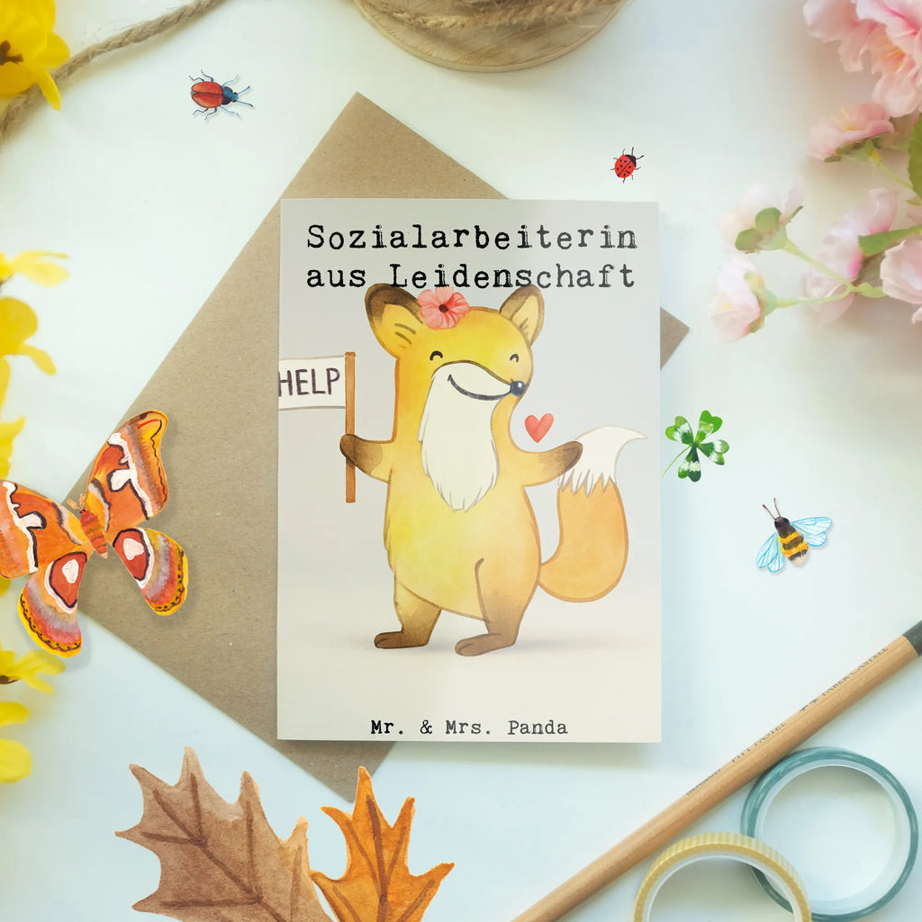 Grußkarte Sozialarbeiterin Leidenschaft Design Geburtstagskarte, Einladungskarte, Glückwunschkarte, Hochzeitskarte, Karte, Klappkarte, Ansichtskarten, Grußkarte, Beruf, Ausbildung, Jubiläum, Abschied, Rente, Kollege, Kollegin, Geschenk, Schenken, Arbeitskollege, Mitarbeiter, Firma, Danke, Dankeschön