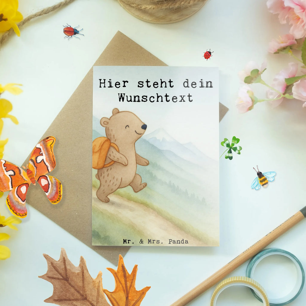 Personalisierte Grußkarte Bär Bergsteigen Design Grußkarte selbst gestalten, Personalisierte Hochzeitskarte, Personalisierte Einladungskarte, Personalisiertere Klappkarte, Personalisierte Grußkarte, Personalisierte Karte, Personalisierte Glückwunschkarte, Grußkarte mit persönlichen Nachrichten, Grußkarte selber drucken, Grußkarte als Geldgeschenk, Grußkarte mit Namen, Personalisierte Geburtstagskarte, Grußkarten personalisiert, Geschenk, Sport, Sportart, Hobby, Schenken, Danke, Dankeschön, Auszeichnung, Gewinn, Sportler, Bergsteigen, Trekking, wandern, Alpinismus, Bergsport, Alpinwandern