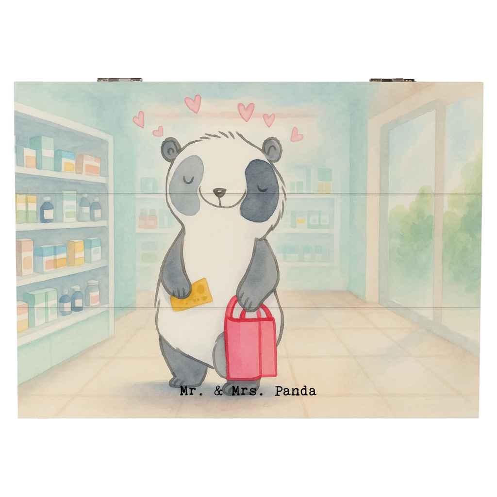 Holzkiste Panda Shopping Design Kiste, Schatzkiste, Geschenkbox, Truhe, XXL, Dekokiste, Geschenkdose, Schatulle, Holzkiste, Erinnerungsbox, Erinnerungskiste, Aufbewahrungsbox, Geschenk, Sport, Sportart, Hobby, Schenken, Danke, Dankeschön, Auszeichnung, Gewinn, Sportler, Shopping, shoppen, einkaufen