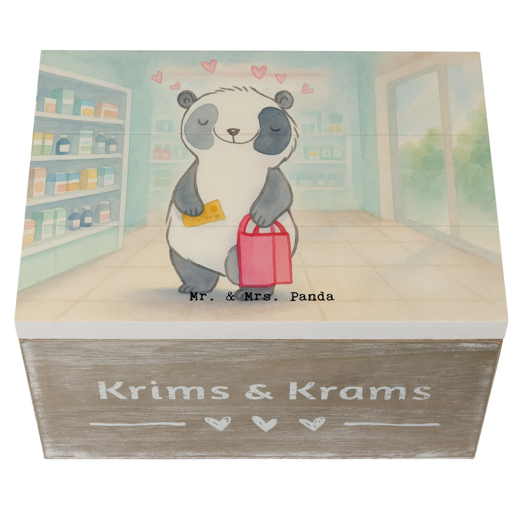 Holzkiste Panda Shopping Design Kiste, Schatzkiste, Geschenkbox, Truhe, XXL, Dekokiste, Geschenkdose, Schatulle, Holzkiste, Erinnerungsbox, Erinnerungskiste, Aufbewahrungsbox, Geschenk, Sport, Sportart, Hobby, Schenken, Danke, Dankeschön, Auszeichnung, Gewinn, Sportler, Shopping, shoppen, einkaufen