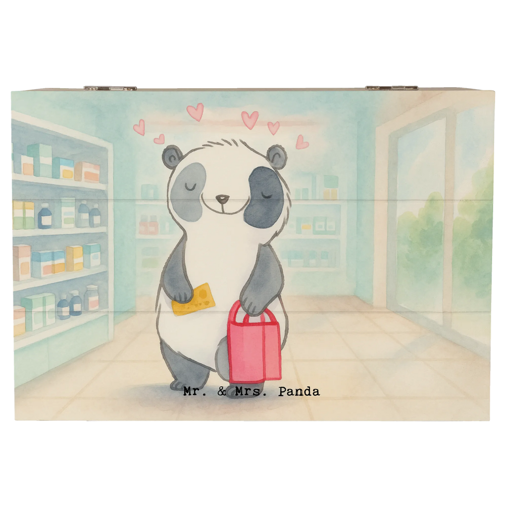 Holzkiste Panda Shopping Design Kiste, Schatzkiste, Geschenkbox, Truhe, XXL, Dekokiste, Geschenkdose, Schatulle, Holzkiste, Erinnerungsbox, Erinnerungskiste, Aufbewahrungsbox, Geschenk, Sport, Sportart, Hobby, Schenken, Danke, Dankeschön, Auszeichnung, Gewinn, Sportler, Shopping, shoppen, einkaufen