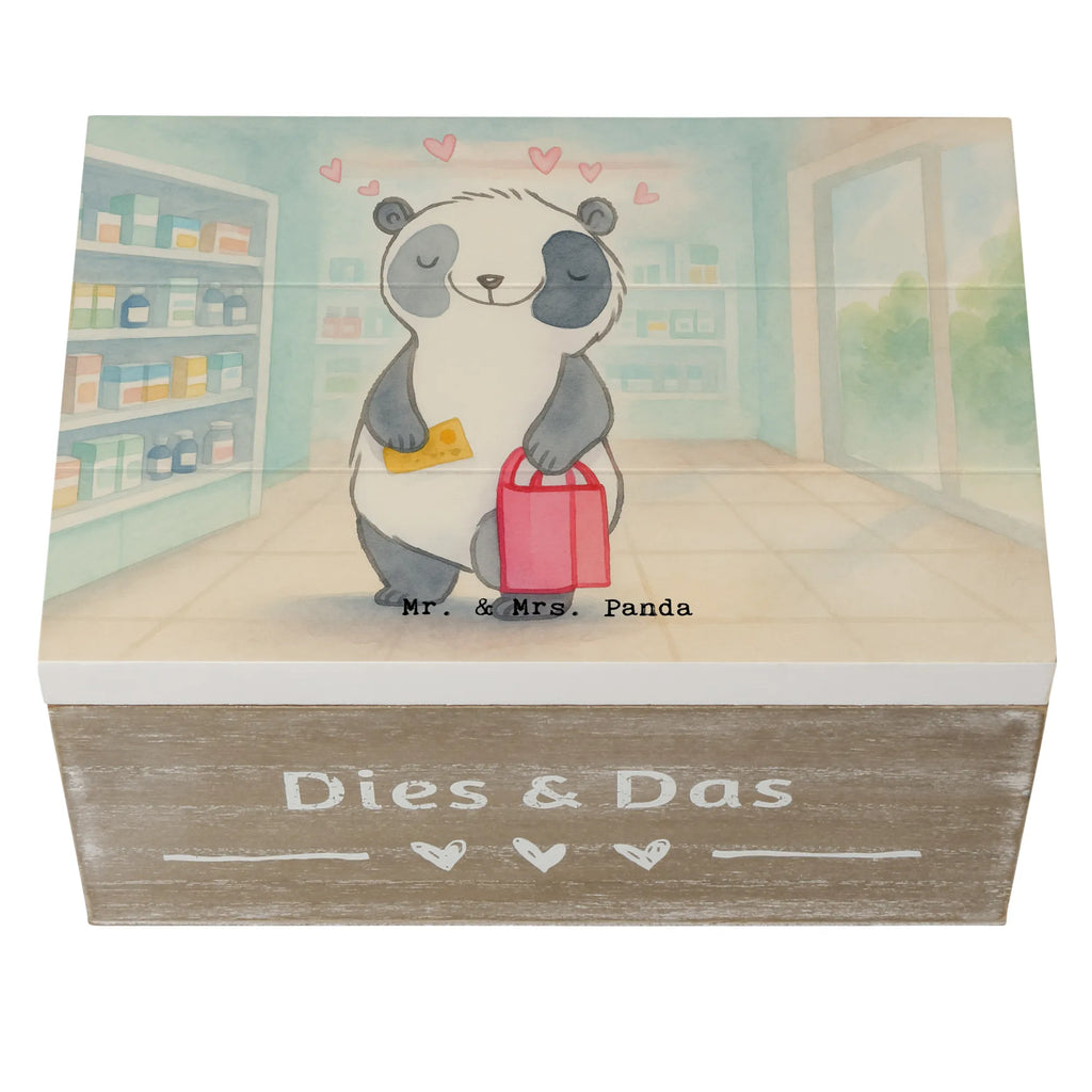 Holzkiste Panda Shopping Design Kiste, Schatzkiste, Geschenkbox, Truhe, XXL, Dekokiste, Geschenkdose, Schatulle, Holzkiste, Erinnerungsbox, Erinnerungskiste, Aufbewahrungsbox, Geschenk, Sport, Sportart, Hobby, Schenken, Danke, Dankeschön, Auszeichnung, Gewinn, Sportler, Shopping, shoppen, einkaufen