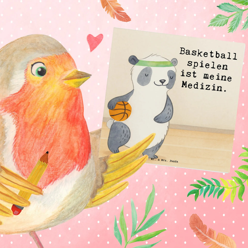 Deluxe Karte Panda Basketball Design Klappkarte, Grußkarte, Hochwertige Klappkarte, Karte, Hochzeitskarte, Hochwertige Grußkarte, Glückwunschkarte, Einladungskarte, Geburtstagskarte, Geschenk, Sport, Sportart, Hobby, Schenken, Danke, Dankeschön, Auszeichnung, Gewinn, Sportler, Basketball, Basketballplatz, Basketball Verein, Basketball Verband