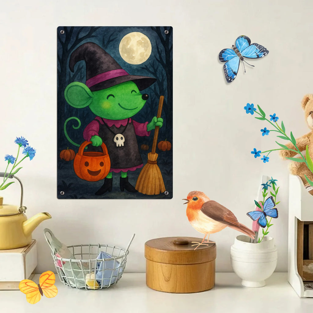 Malen nach Zahlen Metallschild Maus Hexe Design Baseln, Kunstwerk, DIY, Künstler, Kreativität, Bastelidee, Malen nach Zahlen, Ausmalbild, Malen, Halloween, Deko, Martinssingen, Dekoration, Geschenke, Schenken