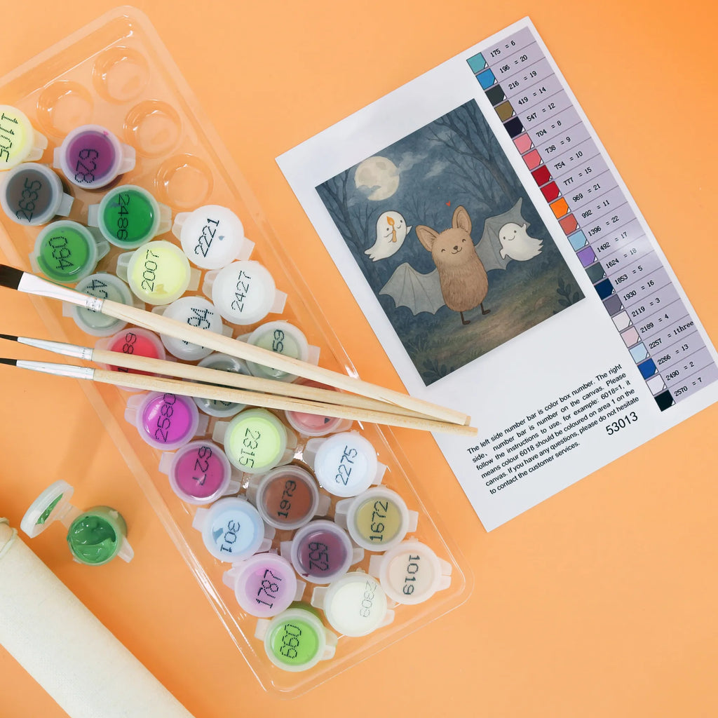 Paint by Numbers Bat Ghosts Design Halloween, decoration, Martin singing, decor, gifts, giving