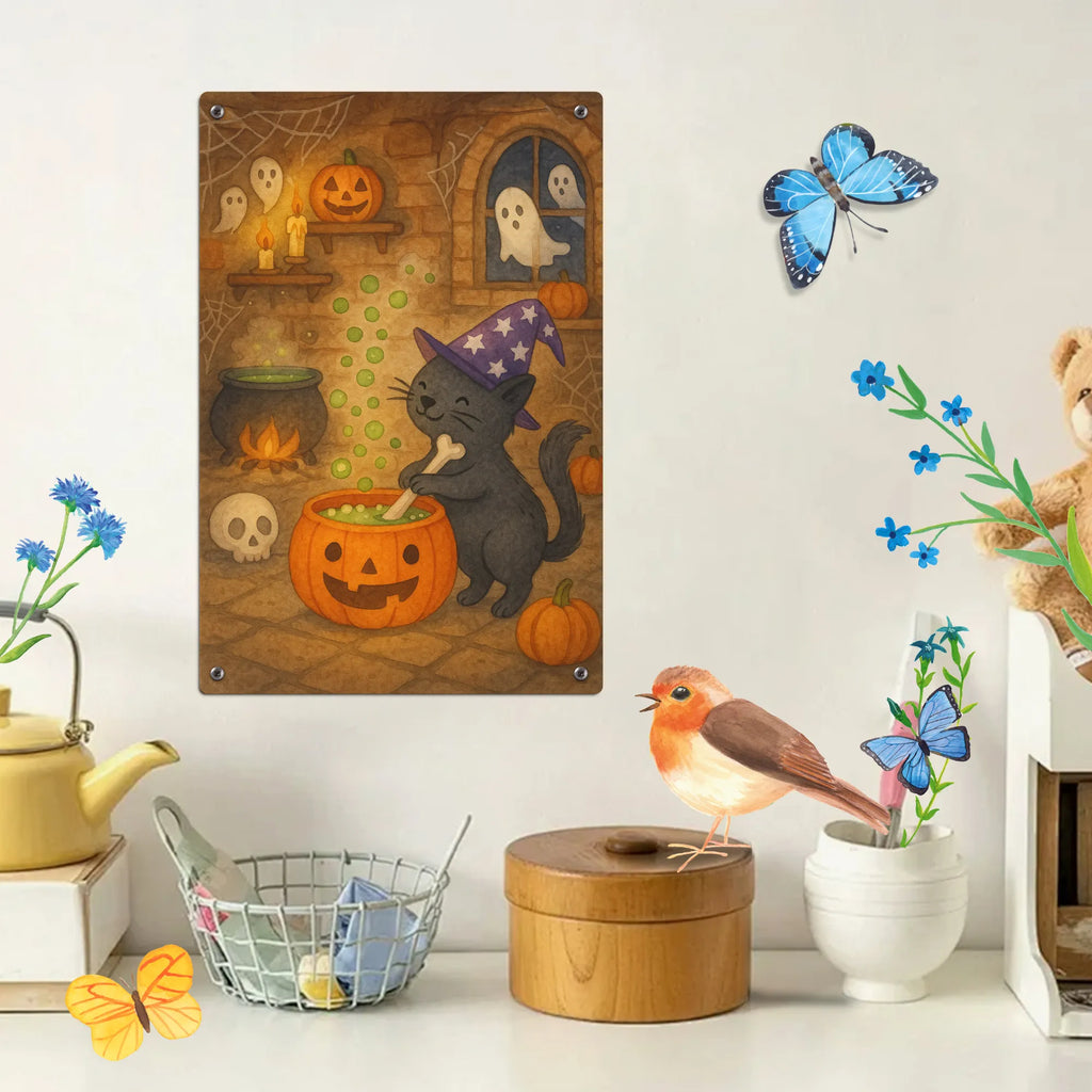 Malen nach Zahlen Metallschild Kater Hexenkessel Design DIY, Malen, Kunstwerk, Bastelidee, Baseln, Kreativität, Malen nach Zahlen, Ausmalbild, Künstler, Halloween, Deko, Martinssingen, Dekoration, Geschenke, Schenken, Kater, Zaubern, Hexe, Zaubertrank, Hexenkessel