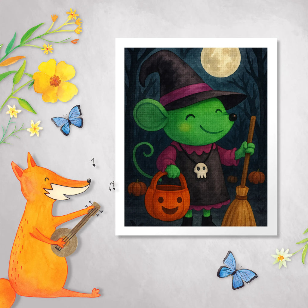 Obraz diamentowy mysz Czarownica Design Halloween, dekoracje, Martinssingen, dekoracja, prezenty, dawanie