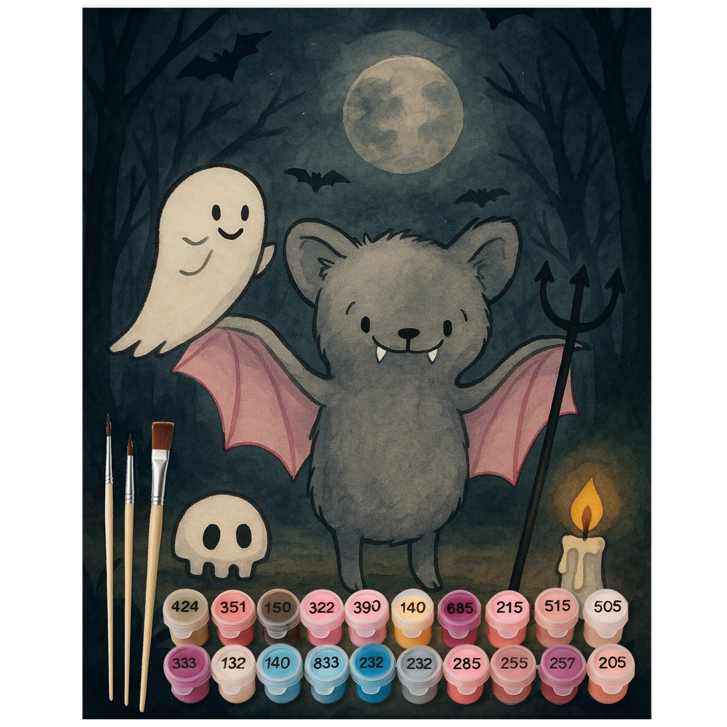 Paint by Numbers Bat Dracula Design Halloween, decoration, Martin singing, decor, gifts, giving