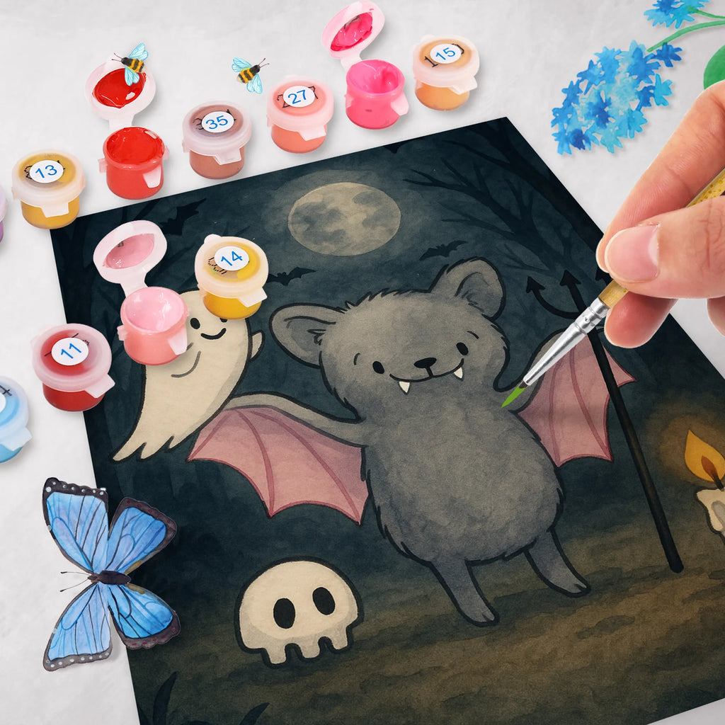 Paint by Numbers Bat Dracula Design Halloween, decoration, Martin singing, decor, gifts, giving