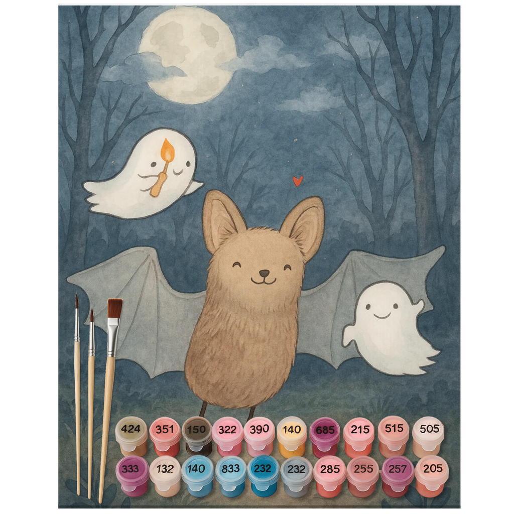 Paint by Numbers Bat Ghosts Design Halloween, decoration, Martin singing, decor, gifts, giving