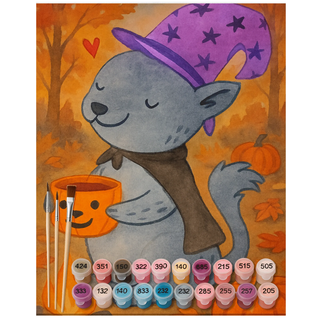 Malen nach Zahlen Kater Kaffee Design Bastelidee, Kreativität, Malen nach Zahlen, Kunstwerk, Ausmalbild, Malen, Baseln, DIY, Künstler, Halloween, Deko, Martinssingen, Dekoration, Geschenke, Schenken, Hexe, Magie, Kaffee, Kater