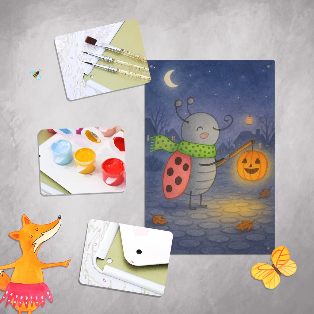 Malen nach Zahlen Metallschild Smörle Laterne Design Baseln, Malen nach Zahlen, Bastelidee, Malen, Kreativität, Künstler, DIY, Ausmalbild, Kunstwerk, Halloween, Deko, Martinssingen, Dekoration, Geschenke, Schenken, Marienkäfer, Herbst, Laterne