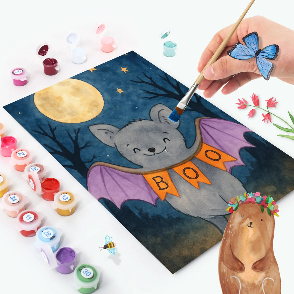 Paint by Numbers Bat Boo Design Baseln, Künstler, Malen, Kunstwerk, Kreativität, Ausmalbild, Malen nach Zahlen, DIY, Bastelidee, Halloween, Deko, Martinssingen, Dekoration, Geschenke, Schenken