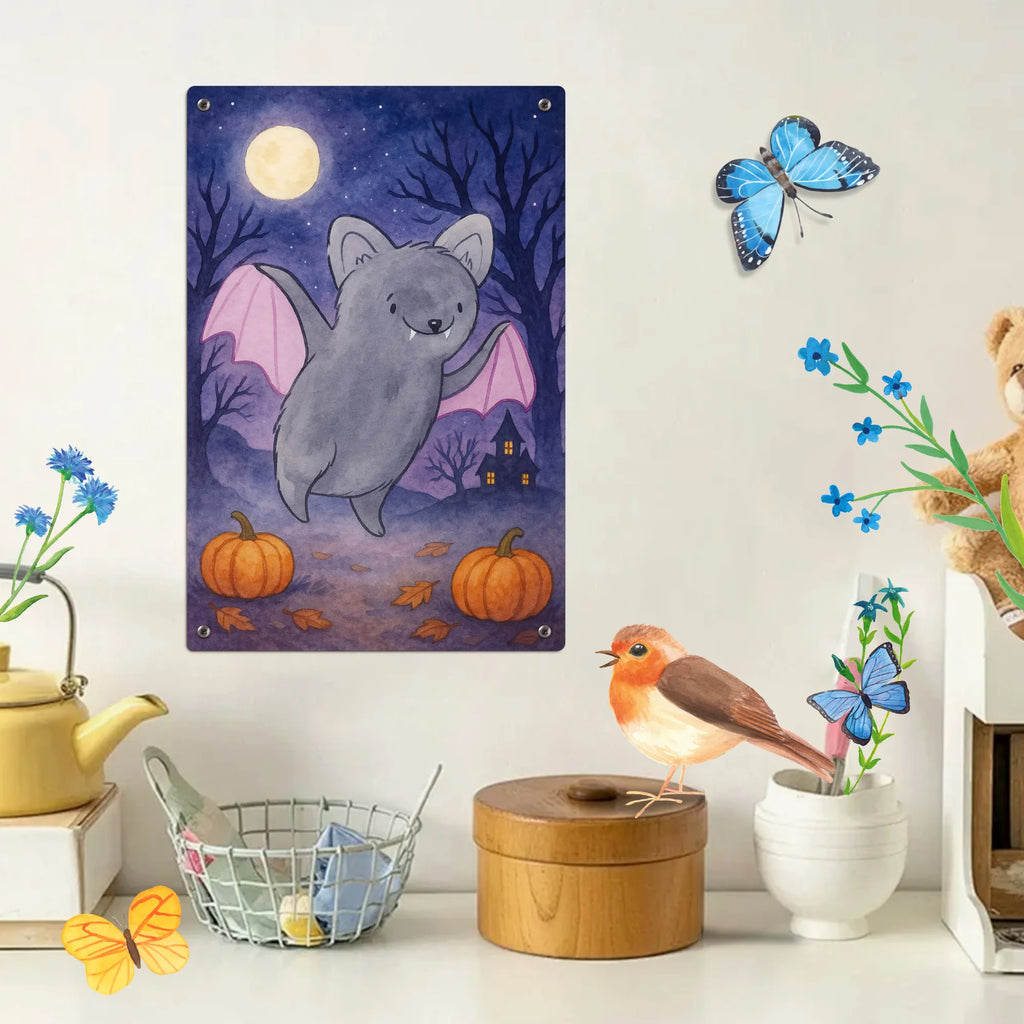 Malen nach Zahlen Metallschild Fledermaus Erschrecken Design Künstler, Malen, Bastelidee, Kreativität, Ausmalbild, DIY, Baseln, Kunstwerk, Malen nach Zahlen, Halloween, Deko, Martinssingen, Dekoration, Geschenke, Schenken