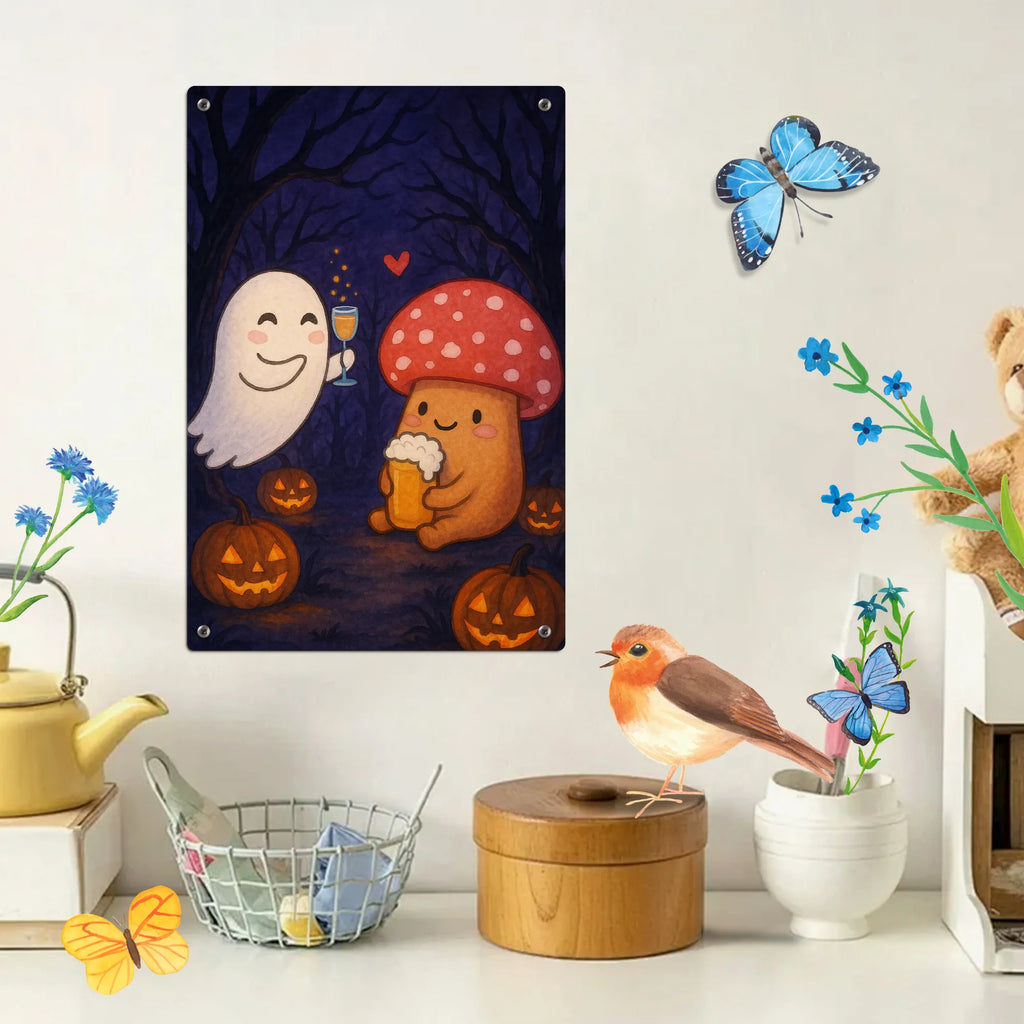 Paint by Numbers Metal Sign Ghost Cheers Design Halloween, decoration, Martin singing, decor, gifts, giving