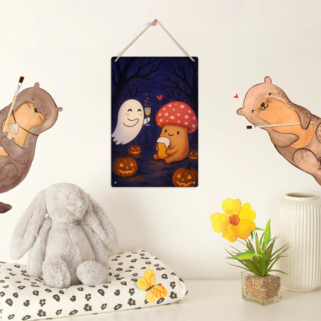 Paint by Numbers Metal Sign Ghost Cheers Design Halloween, decoration, Martin singing, decor, gifts, giving