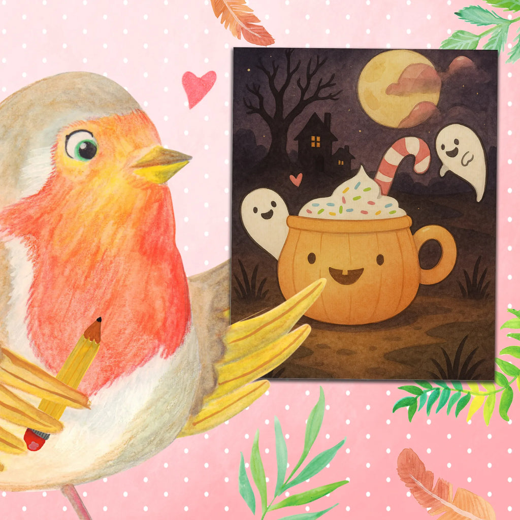 Malen nach Zahlen Kaffee Gespenst Design Kunstwerk, Malen nach Zahlen, Ausmalbild, Baseln, DIY, Malen, Künstler, Bastelidee, Kreativität, Halloween, Deko, Martinssingen, Dekoration, Geschenke, Schenken, Halloween Deko, Süßes sonst gibt's saures, Pumpkin spiced Latte, Kaffee, Gespenst, Trick or Treat