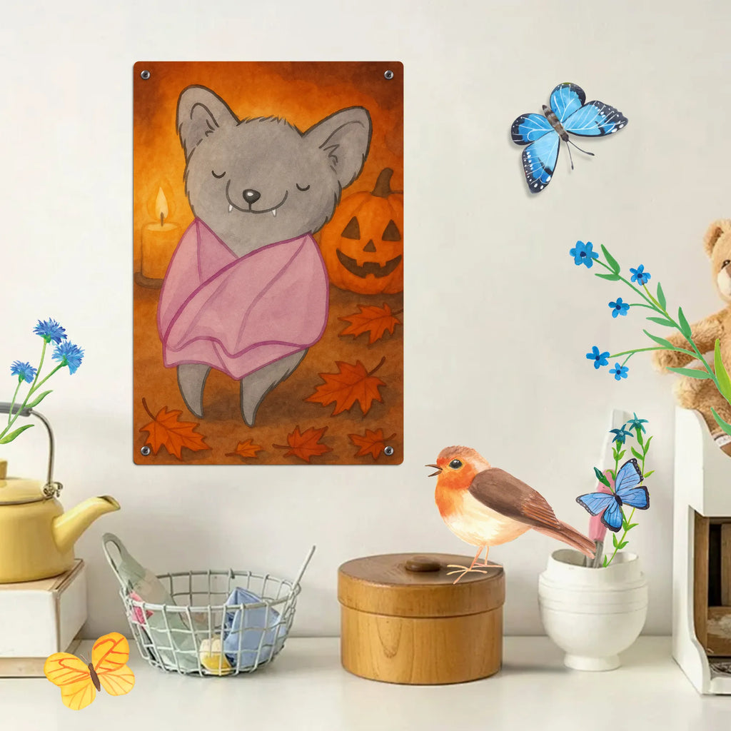 Malen nach Zahlen Metallschild Fledermaus Chillt Design Kunstwerk, Kreativität, Bastelidee, Künstler, Ausmalbild, Malen nach Zahlen, DIY, Malen, Baseln, Halloween, Deko, Martinssingen, Dekoration, Geschenke, Schenken