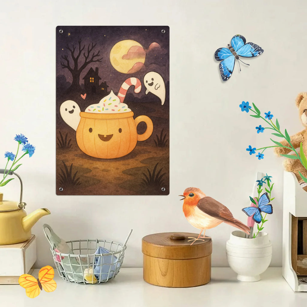 Malen nach Zahlen Metallschild Kaffee Gespenst Design Malen nach Zahlen, Baseln, DIY, Malen, Kreativität, Kunstwerk, Bastelidee, Ausmalbild, Künstler, Halloween, Deko, Martinssingen, Dekoration, Geschenke, Schenken, Pumpkin spiced Latte, Süßes sonst gibt's saures, Halloween Deko, Gespenst, Kaffee, Trick or Treat
