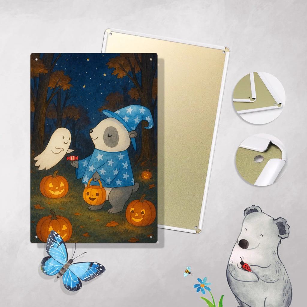 Malen nach Zahlen Metallschild Panda Zauberer Design Baseln, Ausmalbild, Künstler, DIY, Malen, Kreativität, Malen nach Zahlen, Kunstwerk, Bastelidee, Halloween, Deko, Martinssingen, Dekoration, Geschenke, Schenken, Panda, Süßes sonst gibt's saures, Trick or Treat, Halloween Deko, Zauberer, Gespenst