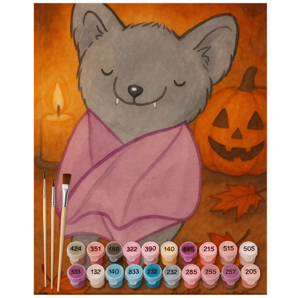 Paint by Numbers Bat Chilling Design Halloween, decoration, Martin singing, decor, gifts, giving