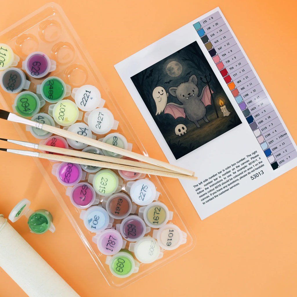 Paint by Numbers Bat Dracula Design Halloween, decoration, Martin singing, decor, gifts, giving