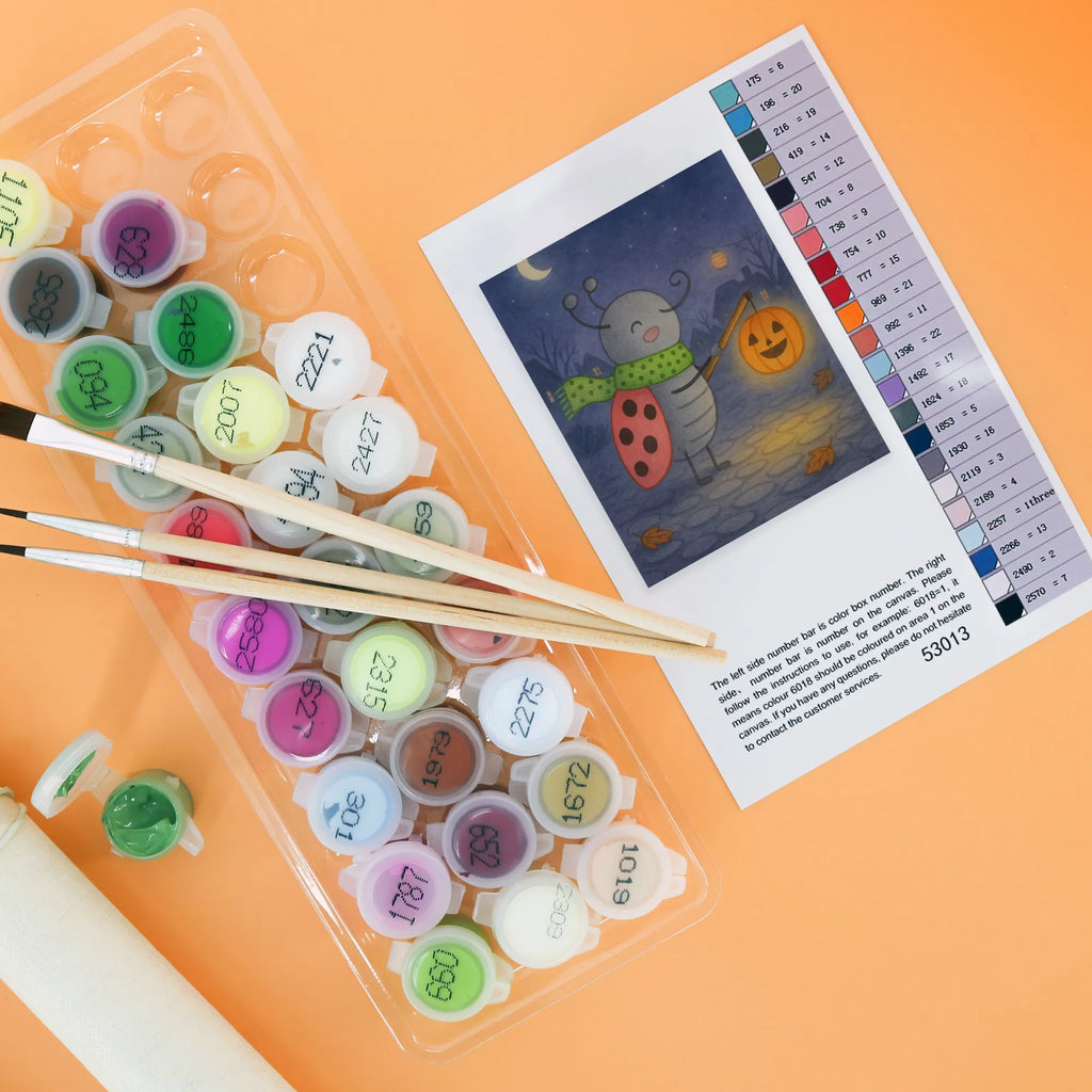 Malen nach Zahlen Smörle Laterne Design DIY, Künstler, Baseln, Malen nach Zahlen, Bastelidee, Ausmalbild, Kunstwerk, Kreativität, Malen, Halloween, Deko, Martinssingen, Dekoration, Geschenke, Schenken, Marienkäfer, Laterne, Herbst