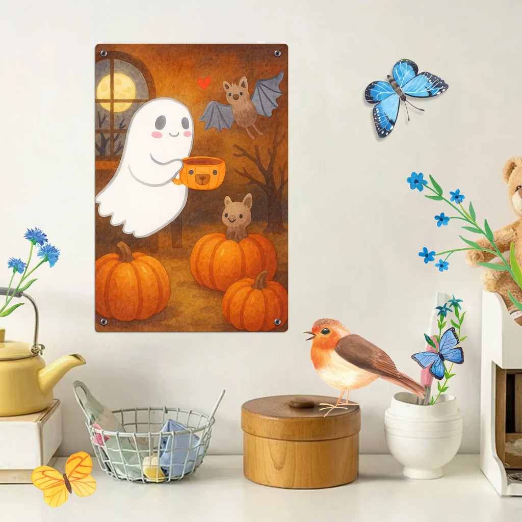 Malen nach Zahlen Metallschild Gespenst Kaffee Design Malen nach Zahlen, DIY, Kunstwerk, Kreativität, Künstler, Bastelidee, Baseln, Malen, Ausmalbild, Halloween, Deko, Martinssingen, Dekoration, Geschenke, Schenken, Gespenst, Kaffee