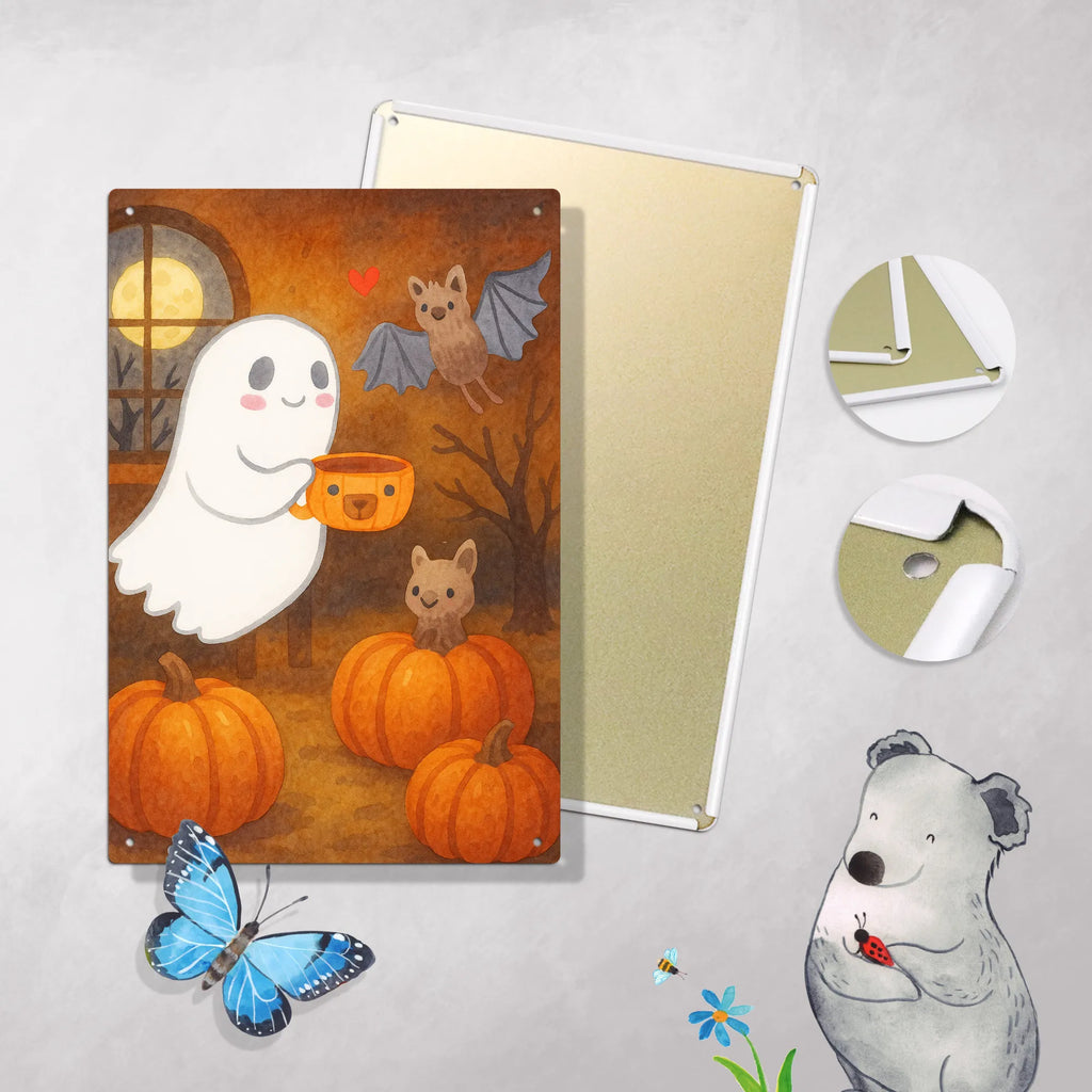 Malen nach Zahlen Metallschild Gespenst Kaffee Design Malen nach Zahlen, DIY, Kunstwerk, Kreativität, Künstler, Bastelidee, Baseln, Malen, Ausmalbild, Halloween, Deko, Martinssingen, Dekoration, Geschenke, Schenken, Gespenst, Kaffee