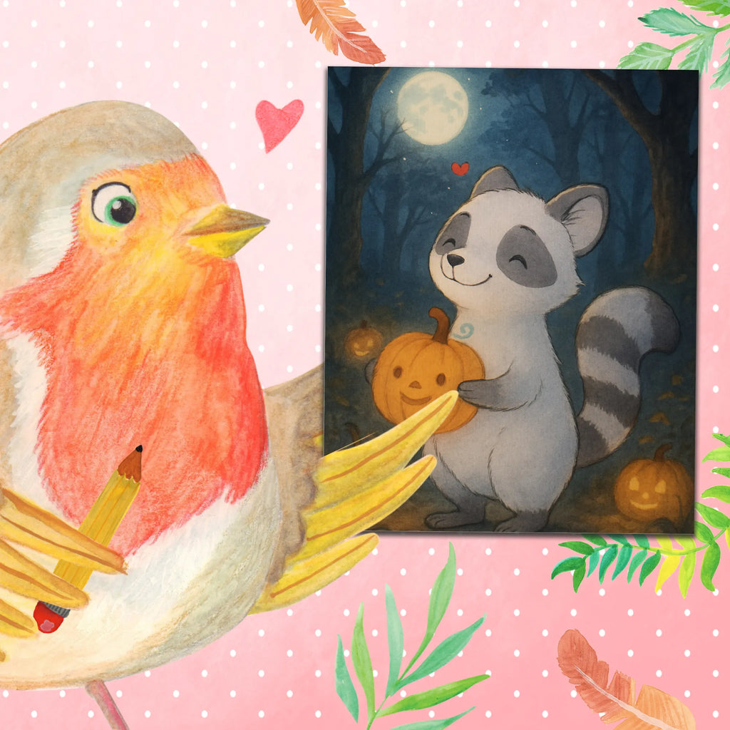 Malen nach Zahlen Waschbär Kürbis Design Kreativität, DIY, Künstler, Malen, Ausmalbild, Kunstwerk, Baseln, Bastelidee, Malen nach Zahlen, Halloween, Deko, Martinssingen, Dekoration, Geschenke, Schenken, Halloween Deko, Trick or Treat, Süßes sonst gibt's saures, Waschbär, Kürbis