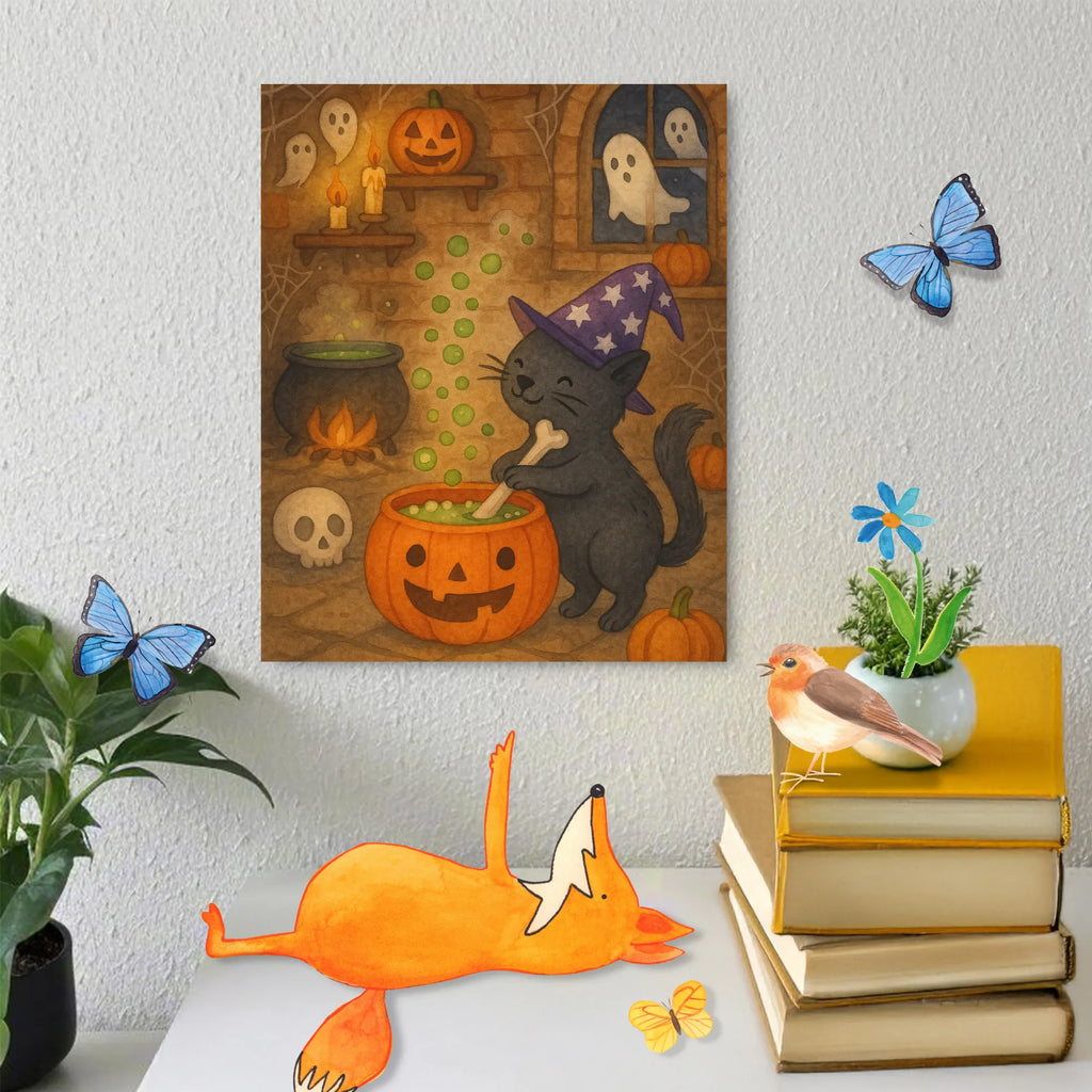 Malen nach Zahlen Kater Hexenkessel Design DIY, Ausmalbild, Malen nach Zahlen, Malen, Bastelidee, Kreativität, Künstler, Kunstwerk, Baseln, Halloween, Deko, Martinssingen, Dekoration, Geschenke, Schenken, Hexenkessel, Zaubertrank, Kater, Hexe, Zaubern
