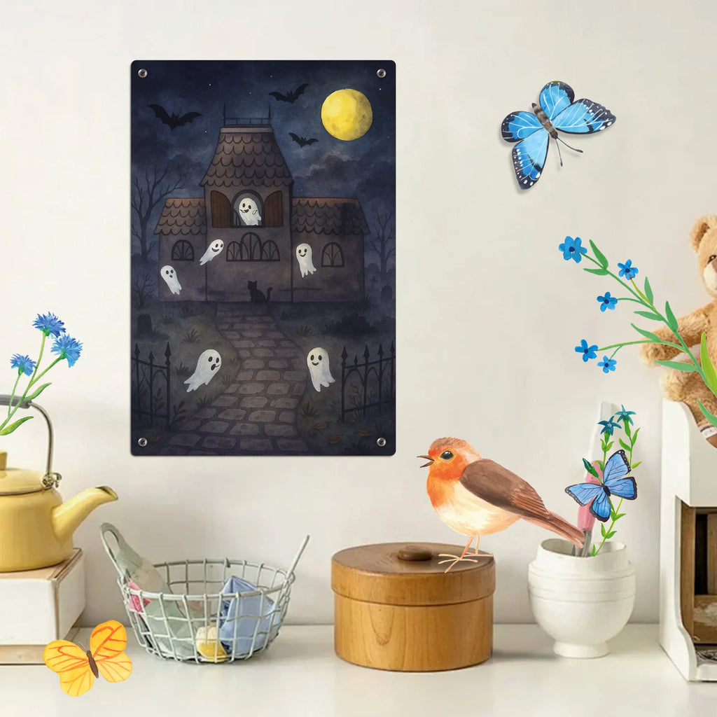 Malen nach Zahlen Metallschild Geister Villa Design Ausmalbild, Kreativität, Bastelidee, Malen nach Zahlen, Baseln, DIY, Malen, Künstler, Kunstwerk, Halloween, Deko, Martinssingen, Dekoration, Geschenke, Schenken