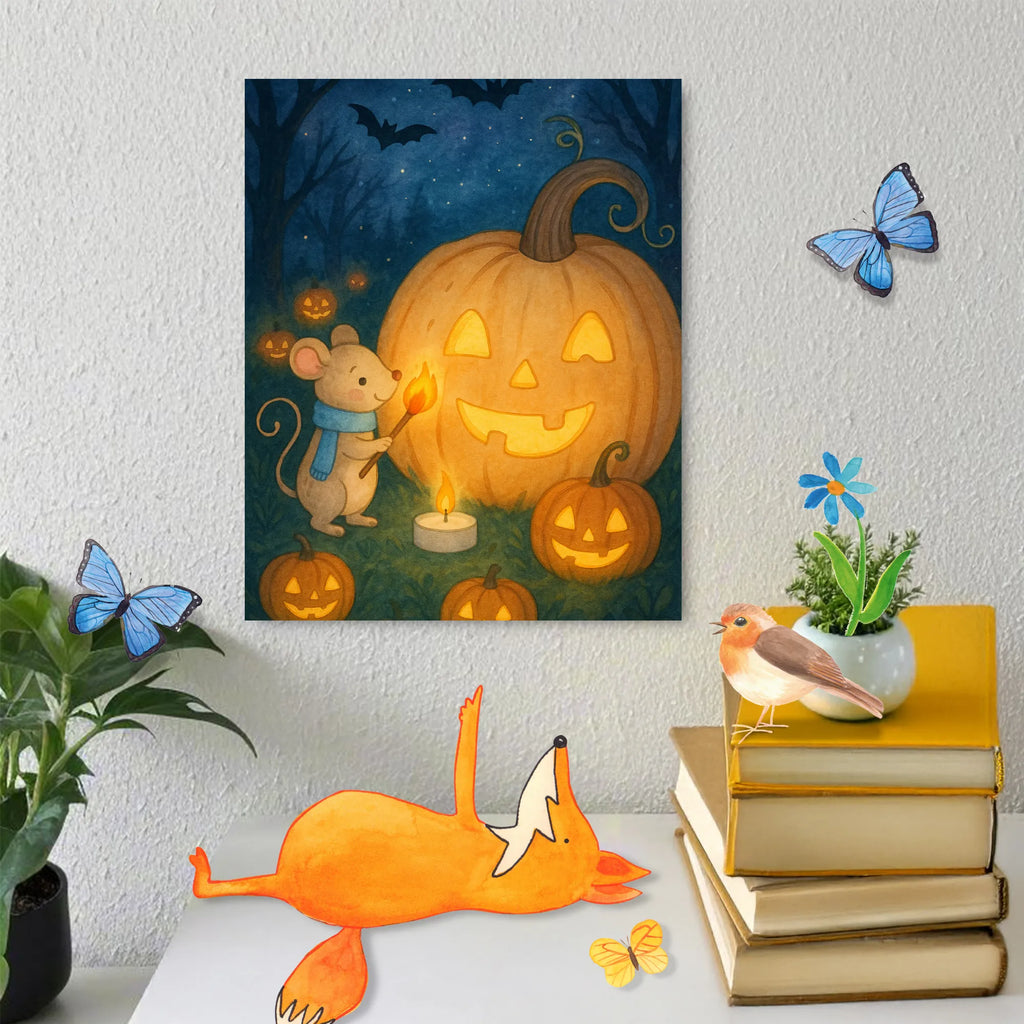 Malen nach Zahlen Kürbis Maus Design DIY, Kunstwerk, Bastelidee, Kreativität, Künstler, Malen nach Zahlen, Malen, Ausmalbild, Baseln, Halloween, Deko, Martinssingen, Dekoration, Geschenke, Schenken, Kerzen, Trick or Treat, Halloween Deko, Süßes sonst gibt's saures, Maus, Kürbis