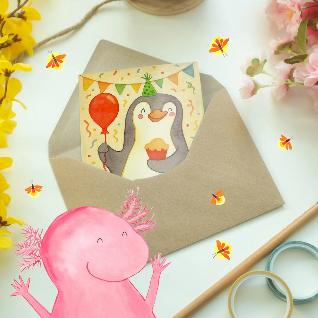 Grußkarte Pinguin Geburtstag Design Abitur, Papa, Hochzeit, Freundin, liebevoll, Abschluss, witzig, Weihnachten, Oma, Taufe, Frau, Mädchen, Mama, Aufmunterung, cool, Opa, Ostern, Glücklich, Freund, Glückwunschkarte, Klappkarte, Geburtstagskarte, Einladungskarte, Karte, Beileid, Trauerkarte, Geschenkideen, Lieblingsmensch, Junge, Grußkarte, Hochzeitskarte, Ansichtskarten, Geschenk, Geburtstag, Geburtstagsgeschenk, Kuchen, Geschenke, Party, Feiern, Torte