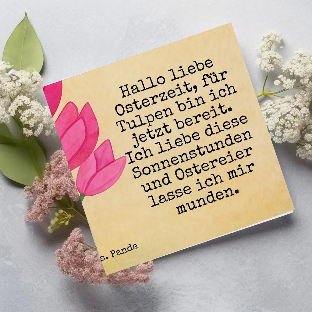 Deluxe Card Rabbit Tulips Design Easter bunny