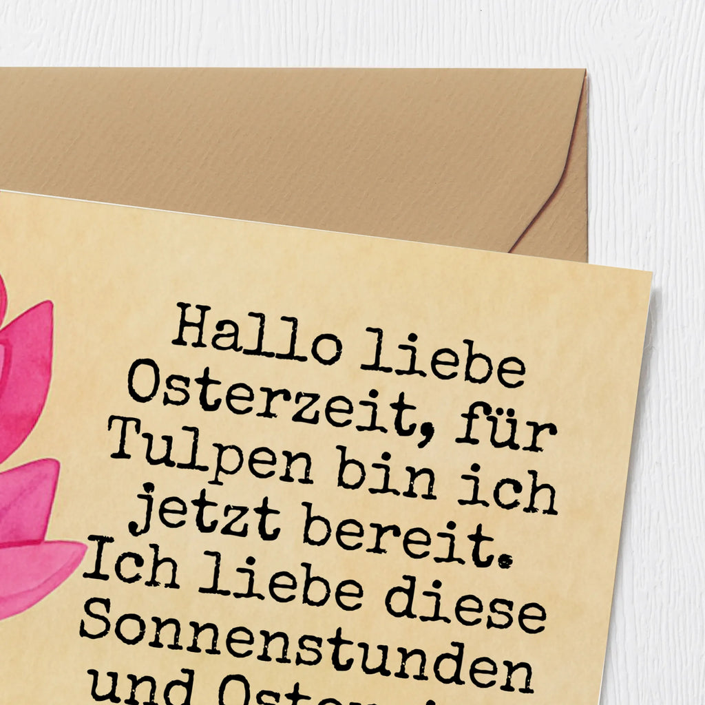 Deluxe Card Rabbit Tulips Design Easter bunny