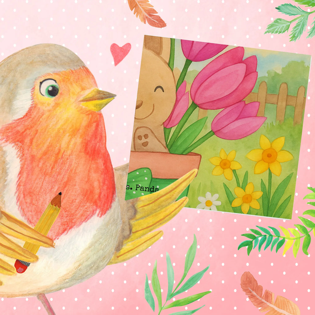 Deluxe Card Rabbit Tulips Design Easter bunny