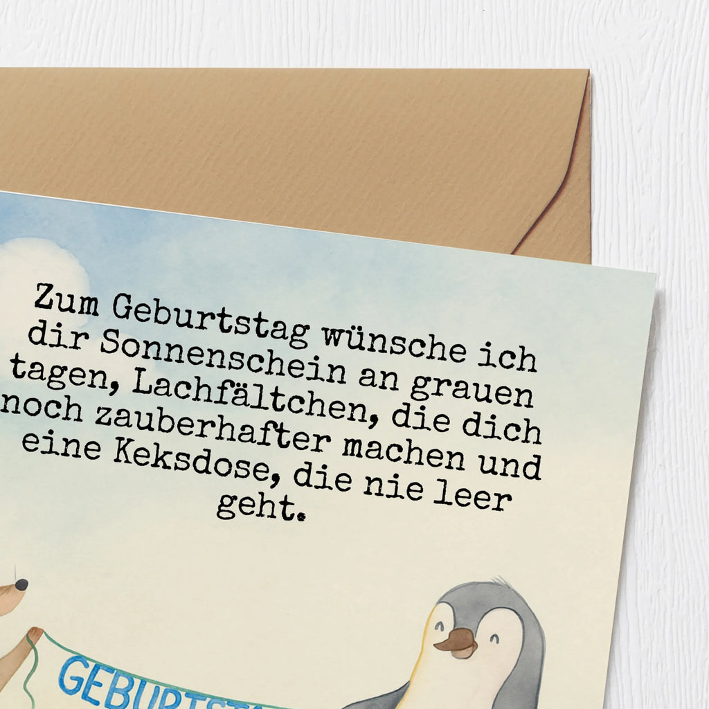 Karta Deluxe Mysz Pingwin urodziny Design Urodziny, prezent urodzinowy, prezent