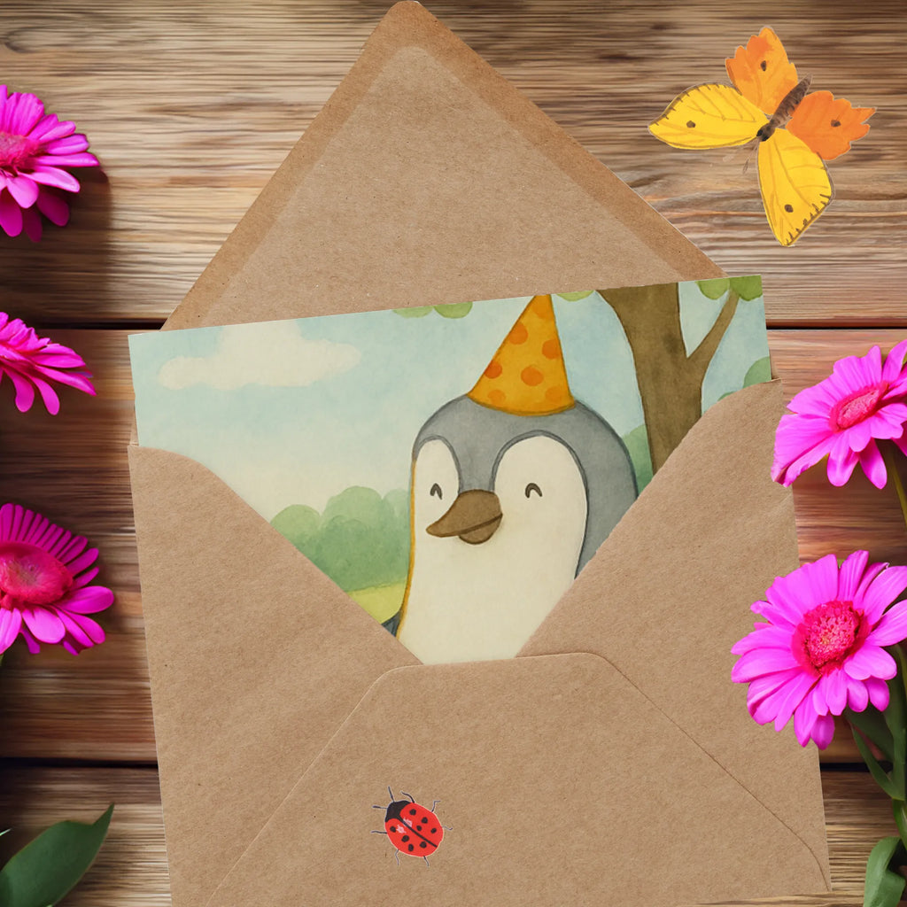 Karta Deluxe Mysz Pingwin urodziny Design Urodziny, prezent urodzinowy, prezent