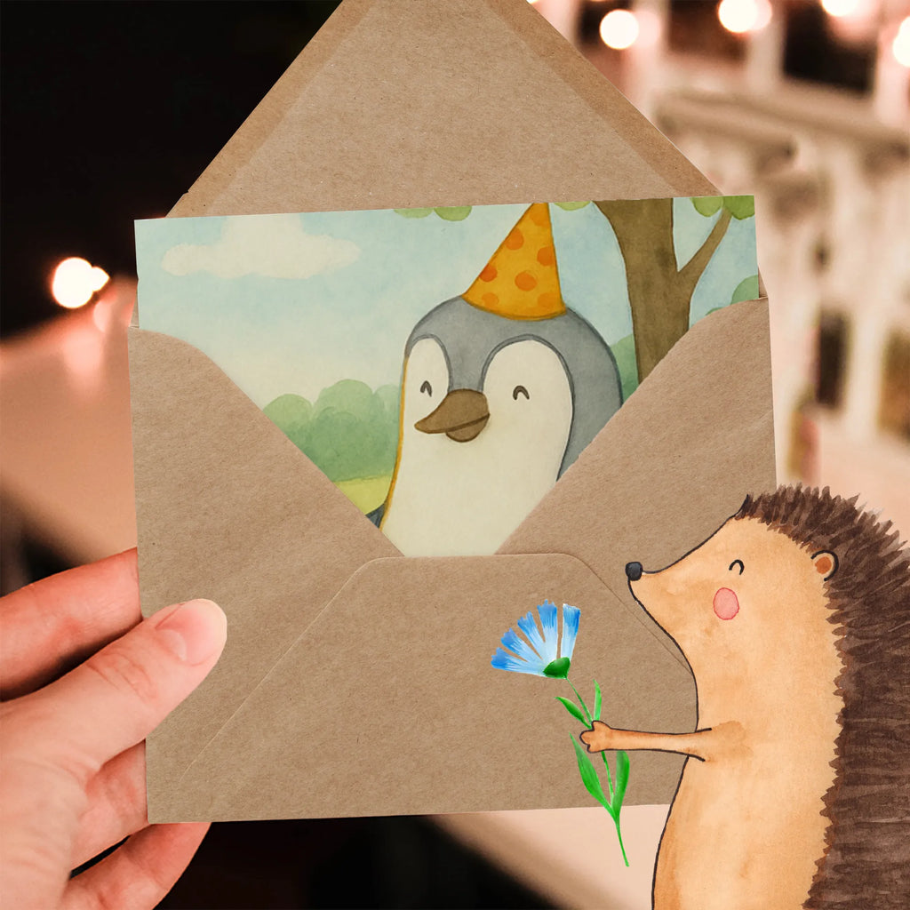 Karta Deluxe Mysz Pingwin urodziny Design Urodziny, prezent urodzinowy, prezent