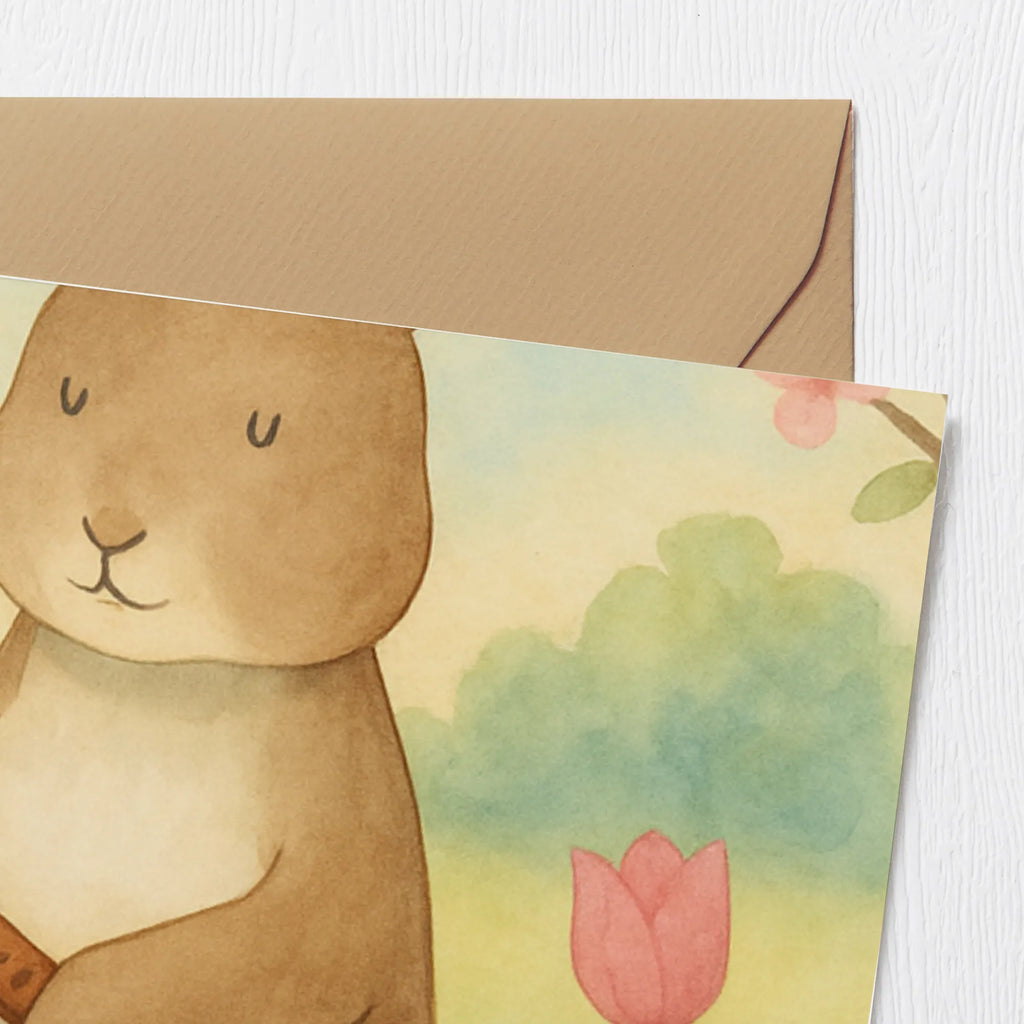 Karta Deluxe Zając Malowanie jajek Design Wielkanoc, zajączek wielkanocny, prezenty wielkanocne, gniazdo wielkanocne, dekoracje wielkanocne, prezenty na Wielkanoc, prezent wielkanocny, prezenty wielkanocne dla dzieci, Wielkanoc dla dzieci