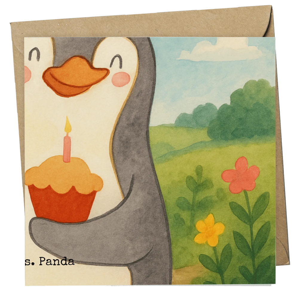 Karta Deluxe Pierwsze urodziny Pingwin balon Design Urodziny, prezent urodzinowy, prezent