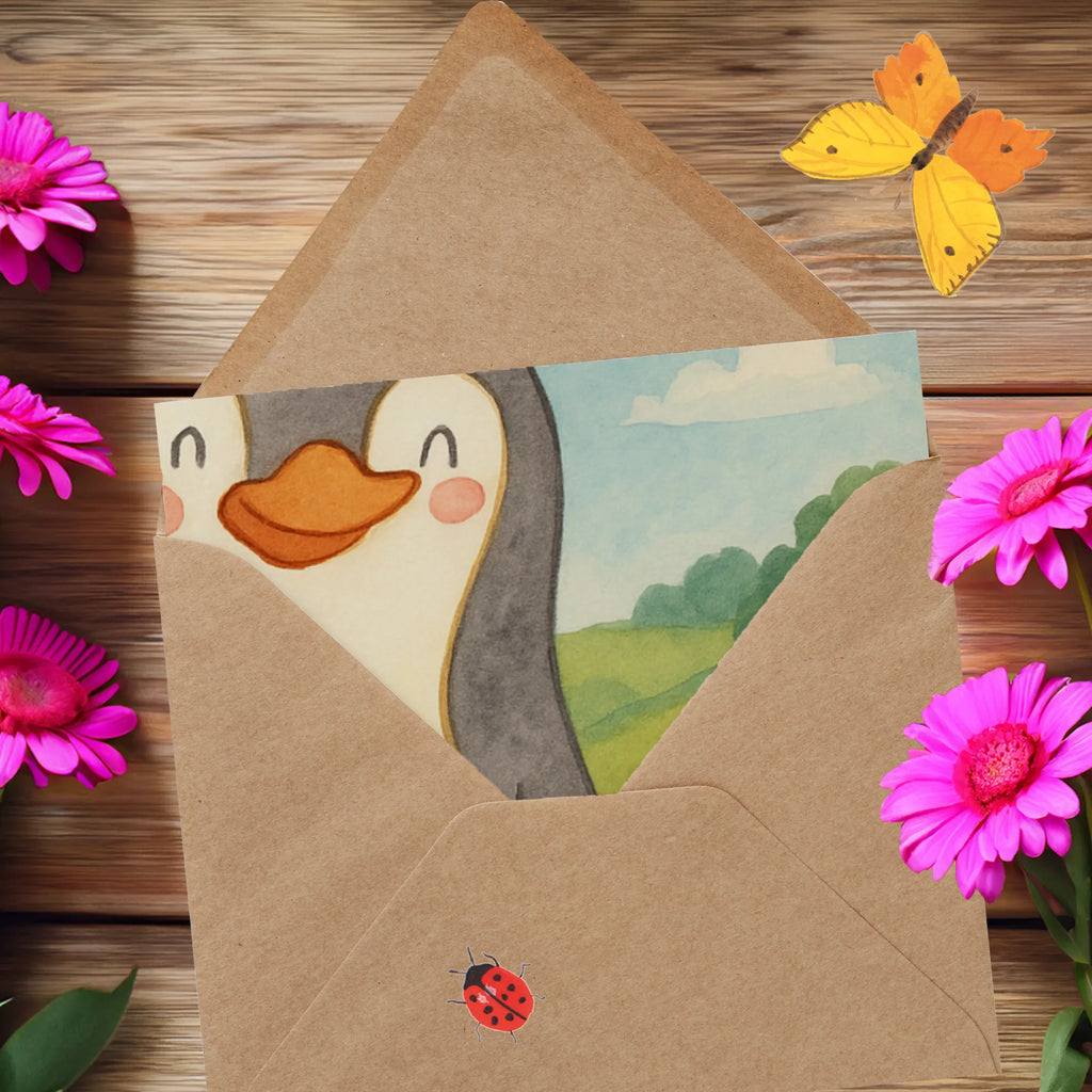 Karta Deluxe Pierwsze urodziny Pingwin balon Design Urodziny, prezent urodzinowy, prezent